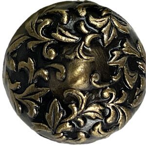 Vtg Ornate Cabinet Knob Drawer Pull Round 1" Victorian Intricate Floral Design